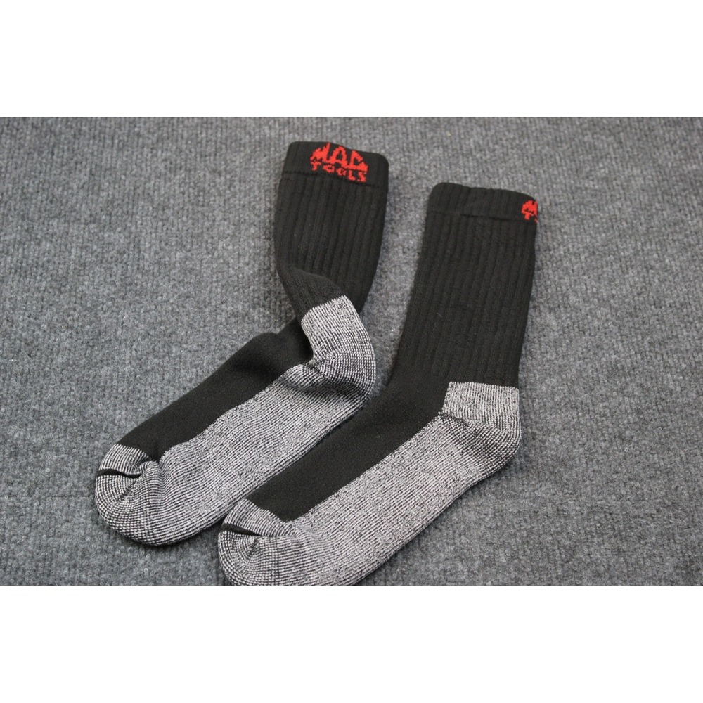 Mac Tools Black Crew Socks Made in USA Workwear Style T7176 Mens Shoe Size 9-13 - Picture 4 of 5